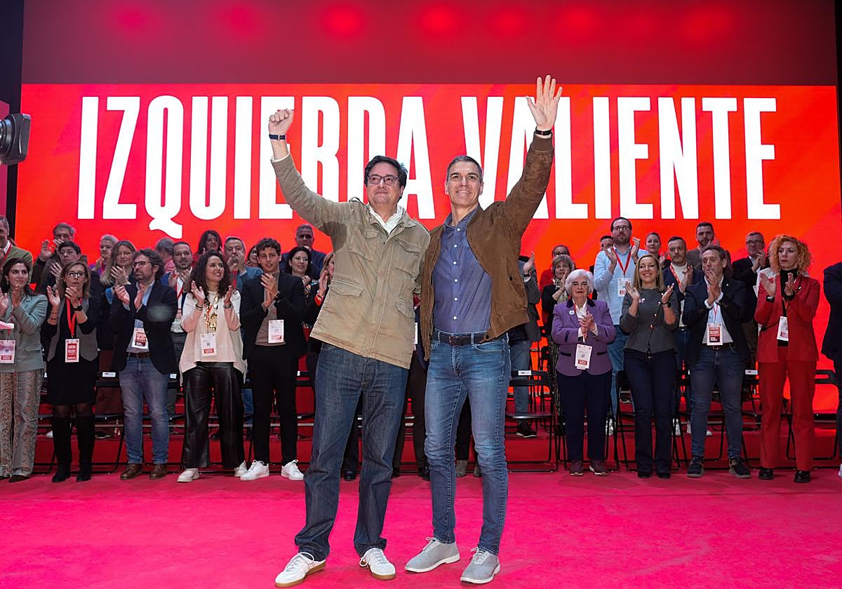 Sánchez y López, en la jornada de clausura del 15 Congreso Regional del PSOE de Madrid.