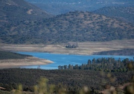 Embalse de Aracena, en Huelva, que se encuentra al 55% de su capacidad, casi cuatro puntos más que la semana pasada.