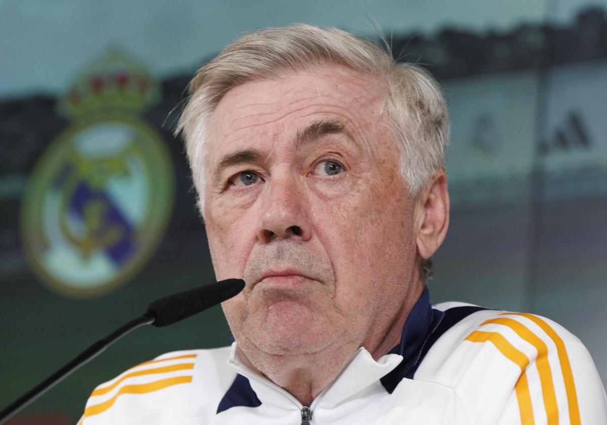 Carlo Ancelotti, durante la rueda de prensa.