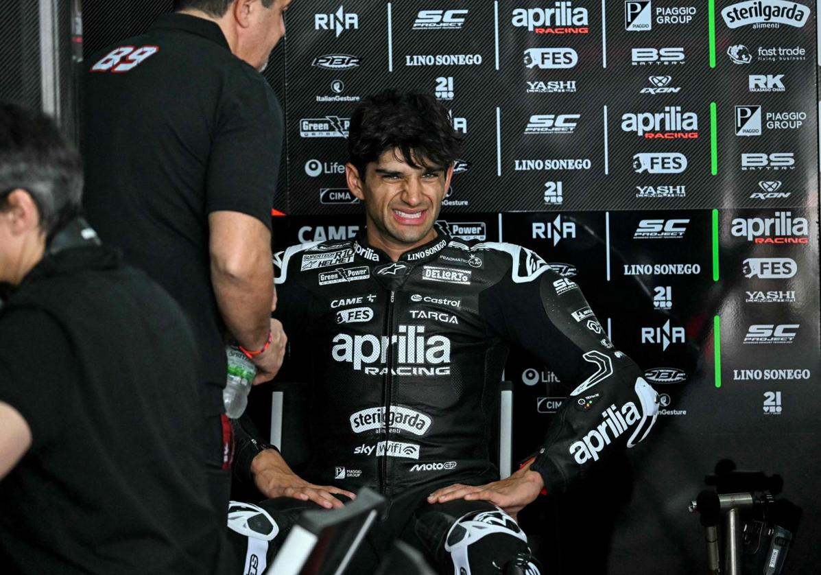 Jorge Martín, durante los test de pretemporada en Malasia, antes de su caída.