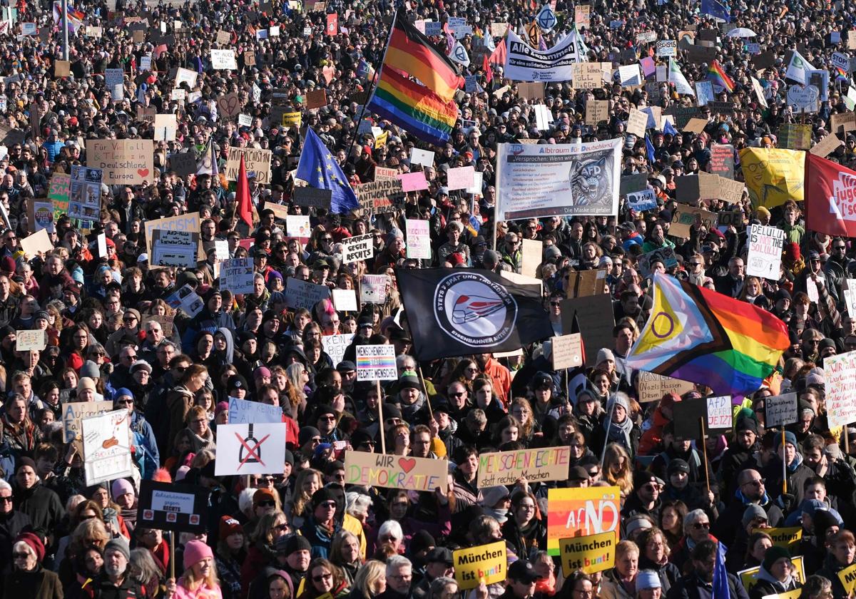 Imagen de la multitudinaria manifestación de Múnich.