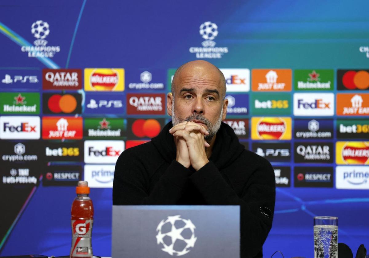 Pep Guardiola, en la conferencia de prensa previa al partido contra el Real Madrid.