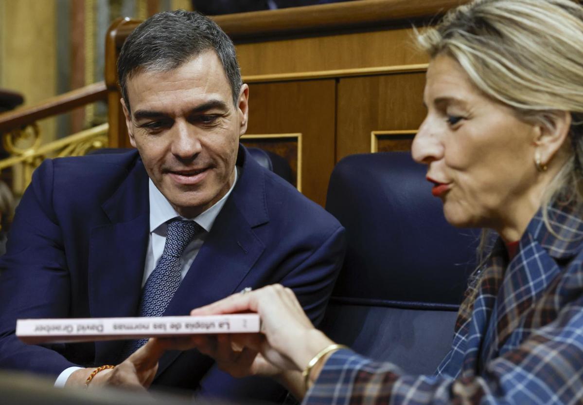 Pedro Sánchez y Yolanda Díaz, en el Congreso.