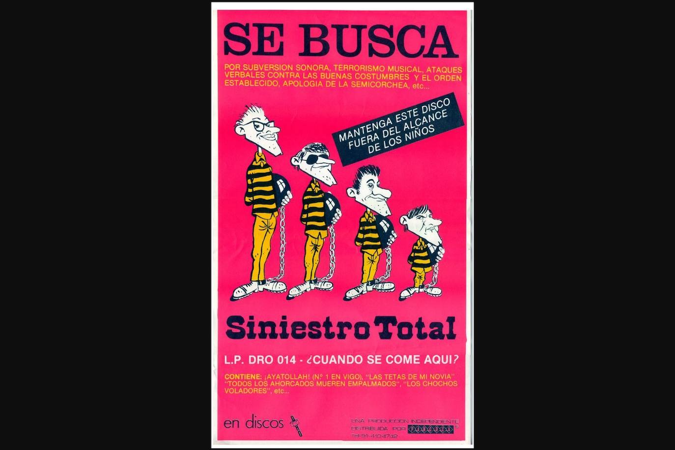 Cartel promocional del primer disco de Siniestro Total