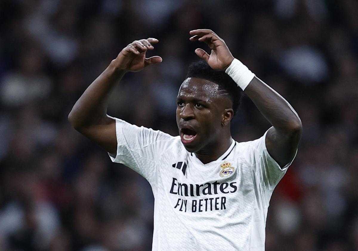 Vinicius, en el último partido de Liga del Real Madrid.