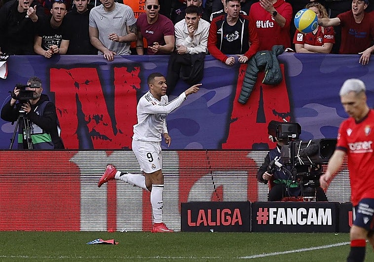 Los goles de Mbappé y Budimir y la roja a Bellingham en el empate del Madrid en El Sadar