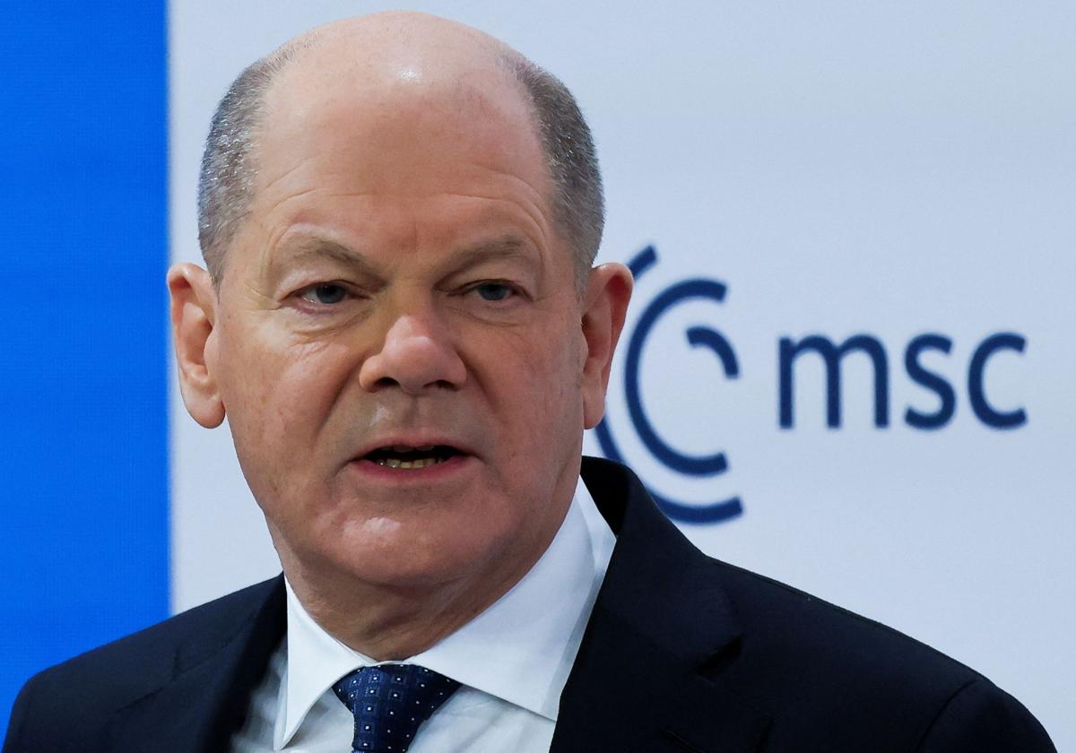 El canciller alemán, Olaf Scholz, este sábado en la Conferencia de Seguridad de Múnich.