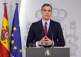 Sánchez, el 14 de marzo de 2020, el día que se decretó el estado de alarma