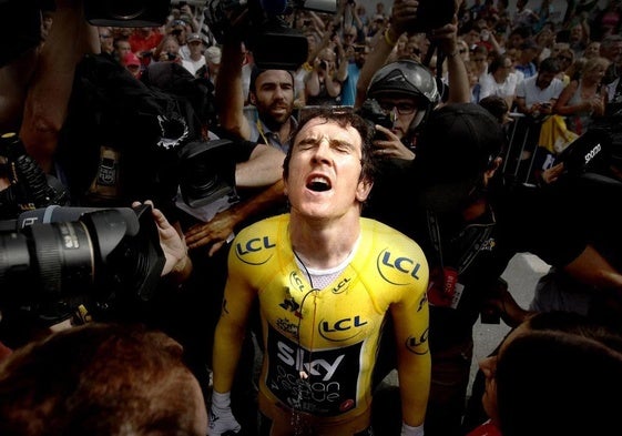 Geraint Thomas con el maillot amarillo del Tour de Francia.