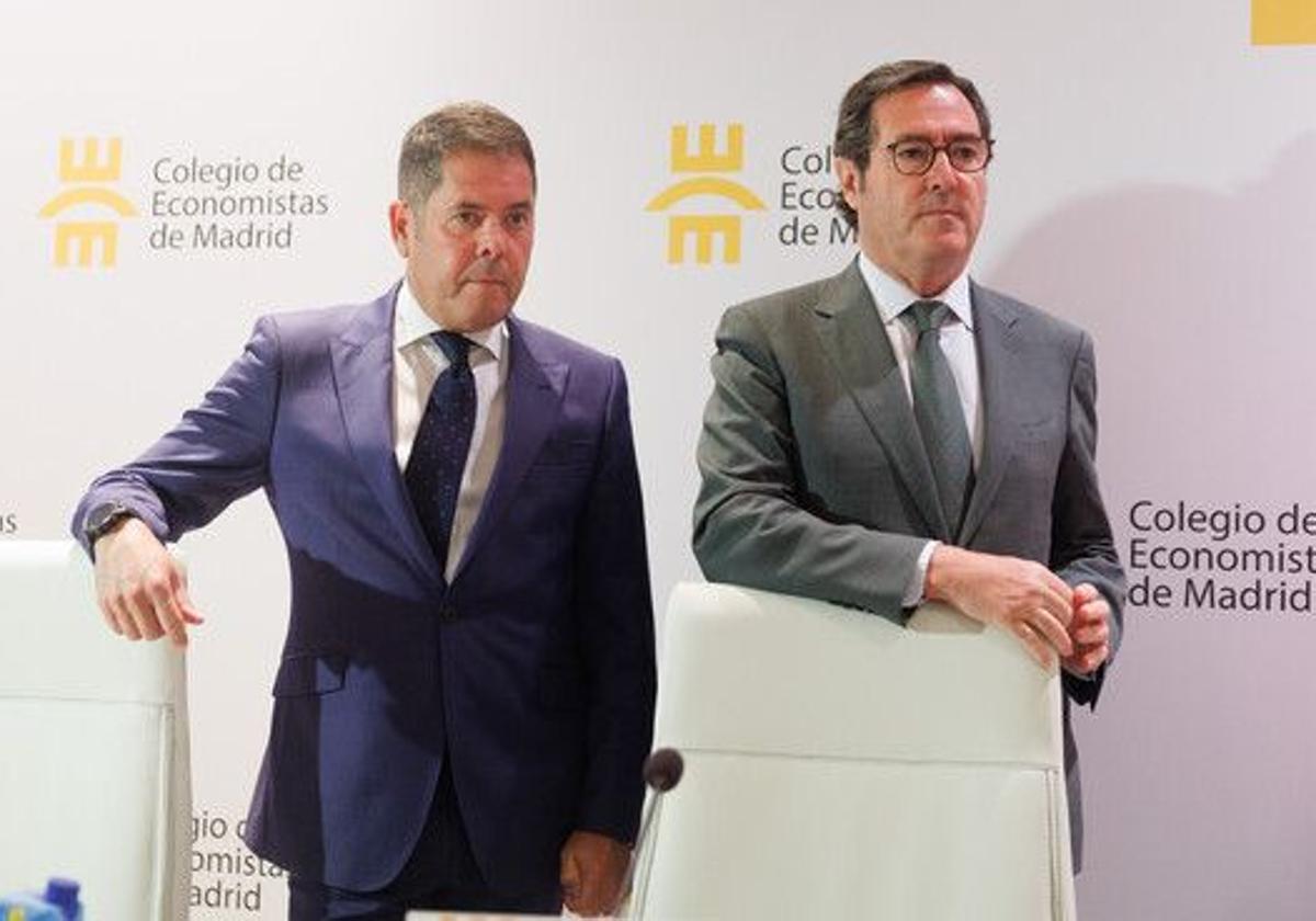 El presidente de Cepyme, Gerardo Cuerva, y el presidente de la CEOE, Antonio Garamendi.