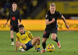 Dani Olmo, autor del gol que abrió el triunfo del Barça en Las Palmas.