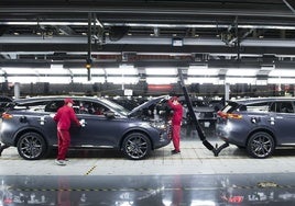 Planta de ensamblaje de BYD, marca china de coches eléctricos.