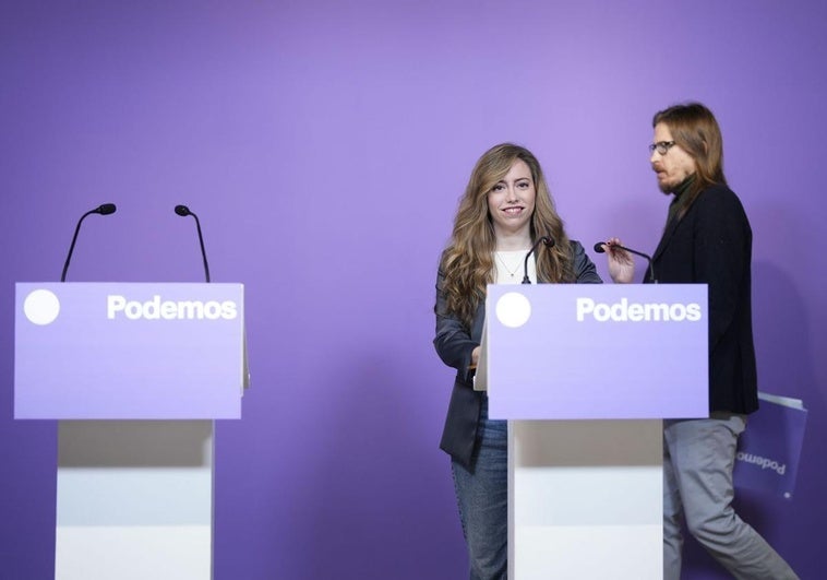 Pablo Fernández, secretario de Organización y portavoz de Podemos, y María Teresa Pérez, secretaria de Discurso, Acción Institucional y portavoz adjunta de la formación.