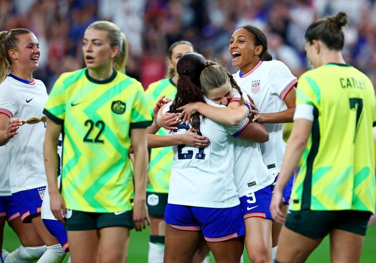 Un momento del partido entre Estados Unidos y Australia en la Copa SheBelieves