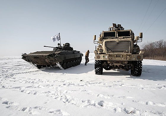 Tropas ucranianas en Donetsk.