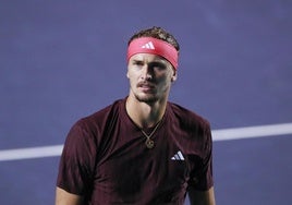 Alexander Zverev, en el partido que perdió contra Learner Tien en el Torneo de Acapulco