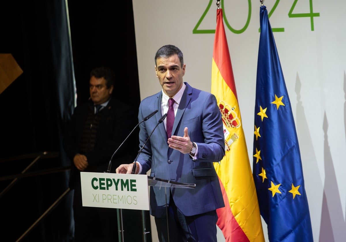 El presidente del Gobierno este miércoles en la clausura de la entrega de premios Cepyme en Madrid