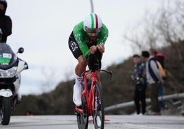 Filippo Ganna, durante la primera etapa de la Tirreno-Adriático.