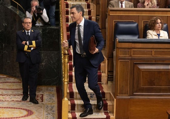 Pedro Sánchez, presidente del Gobierno, en el Congreso