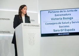 La consejera de Salud y Servicios Sociales, Sara García Espada, en una comparecencia.