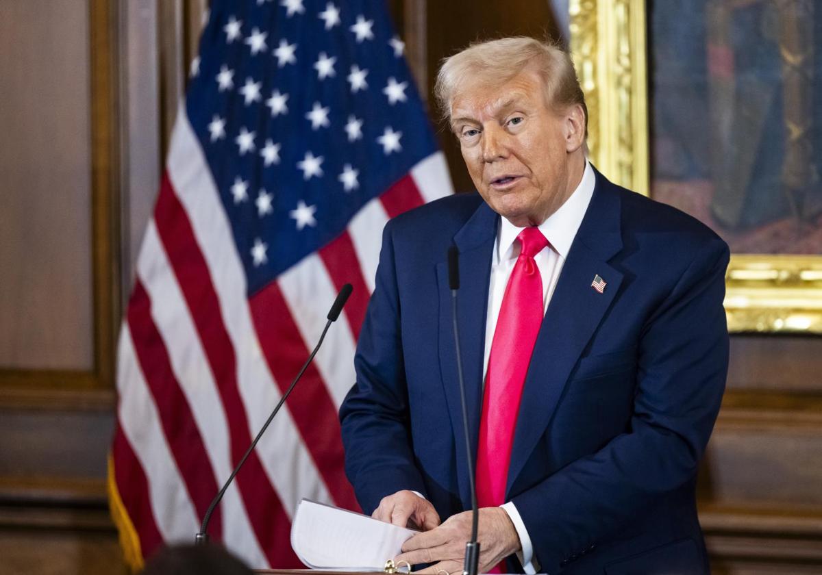 El presidente de Estados Unidos, Donald Trump, este miércoles en el Capitolio.