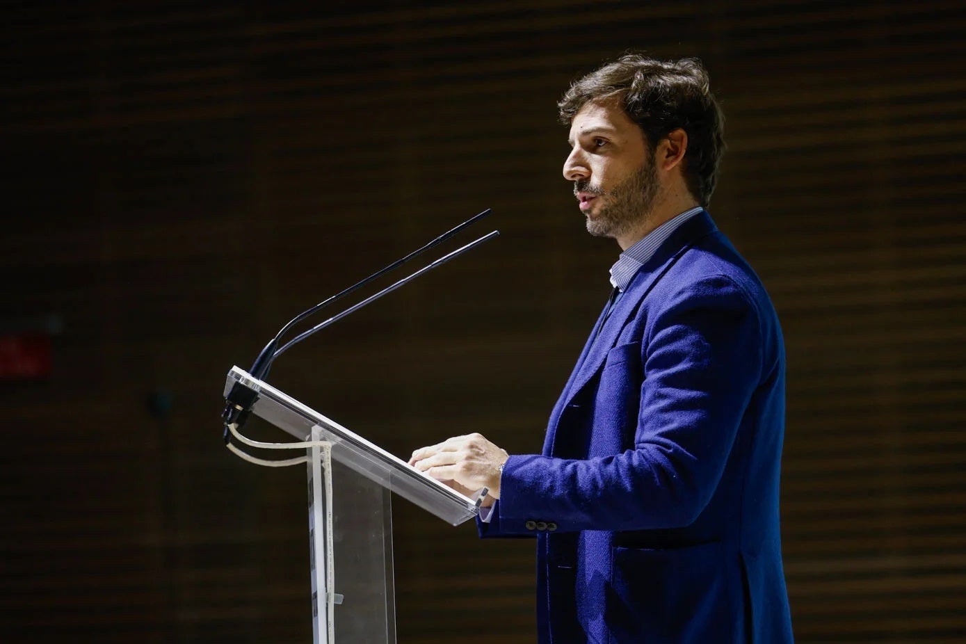 Miguel Fernández, director general de Vocento.Medios, en el atril.