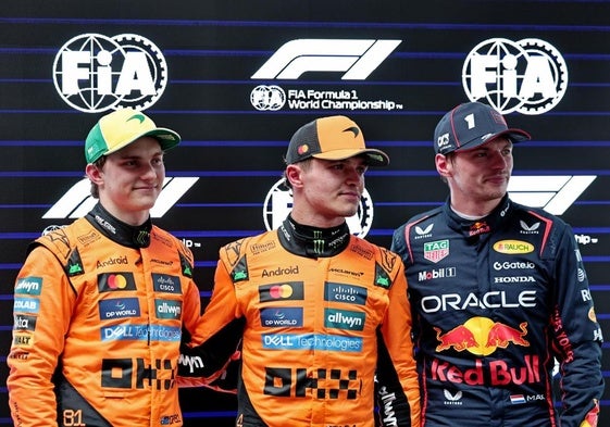 Piastri, Norris y Verstappen tras la clasificación del GP de Australia.