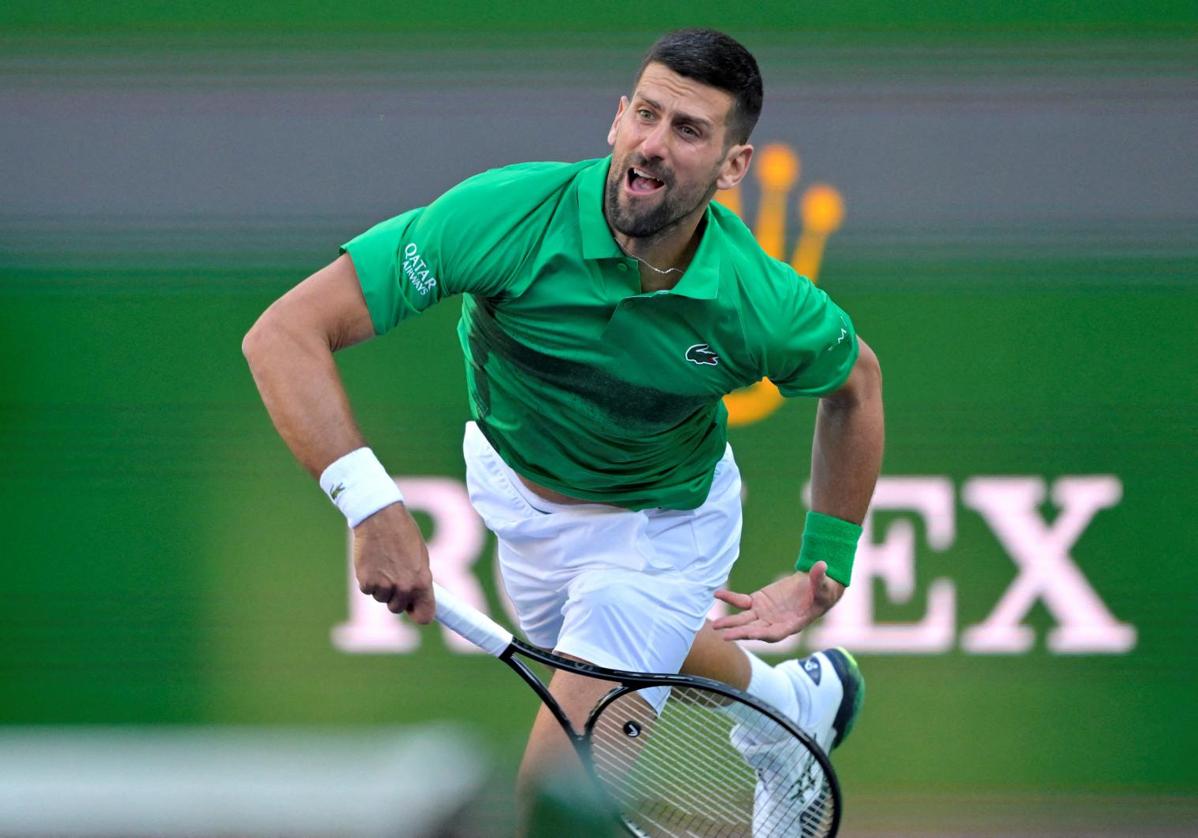 Novak Djokovic, durante un partido en Indian Wells.