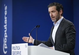 Borja Sémper, portavoz del PP, en Génova
