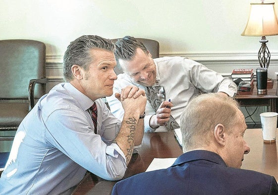 Pete Hegseth, secretario de Defensa, durante una reunión en el Pentágono la pasada semana.