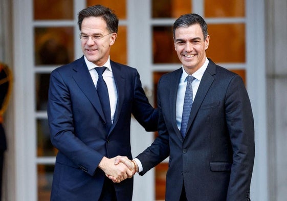 El presidente Pedro Sánchez recibió en enero en La Moncloa al secretario general de la OTAN, Mark Rutte.