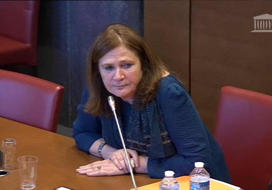 Bénédicte de Perthuis, la jueza que presidió el proceso contra Le Pen.