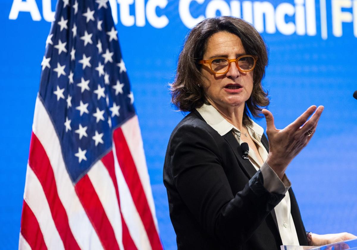 La vicepresidenta de la Comisión Europea y responsable de Competencia y Transición Lipia, Teresa Ribera.
