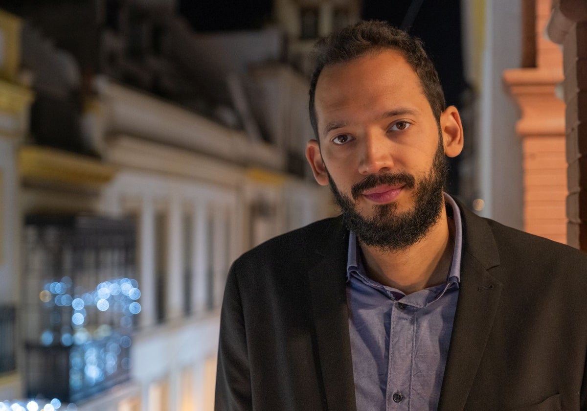 Writer Rodrigo Blanco Calderón during his visit to Madrid to present 'Venecos'.