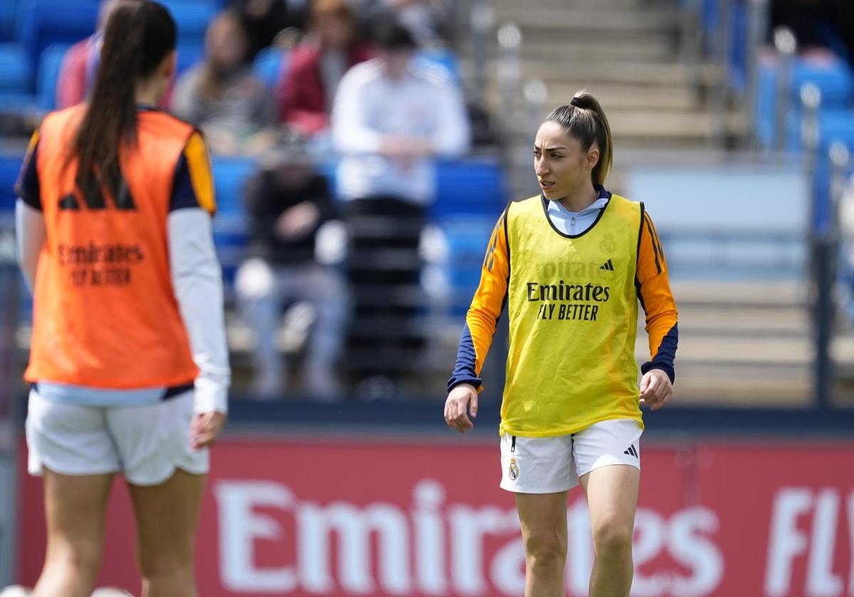Olga Carmona, during a Real Madrid training session.