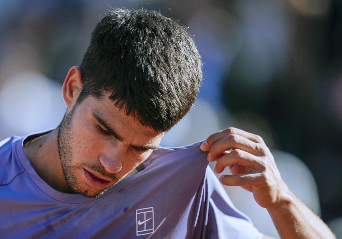 Carlos Alcaraz, durante la final del Conde de Godó.