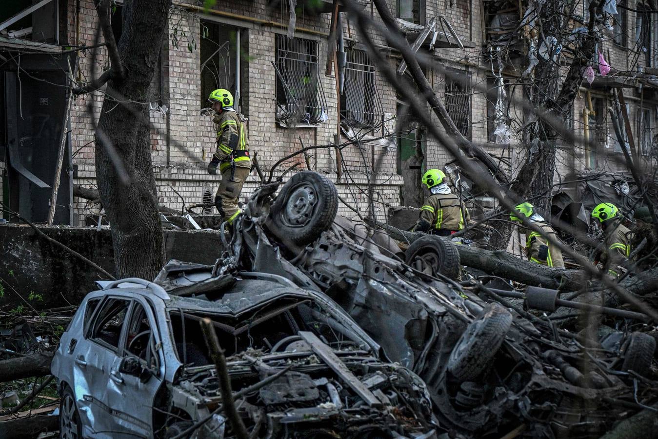 Las terribles imágenes del bombardeo ruso sobre Kiev