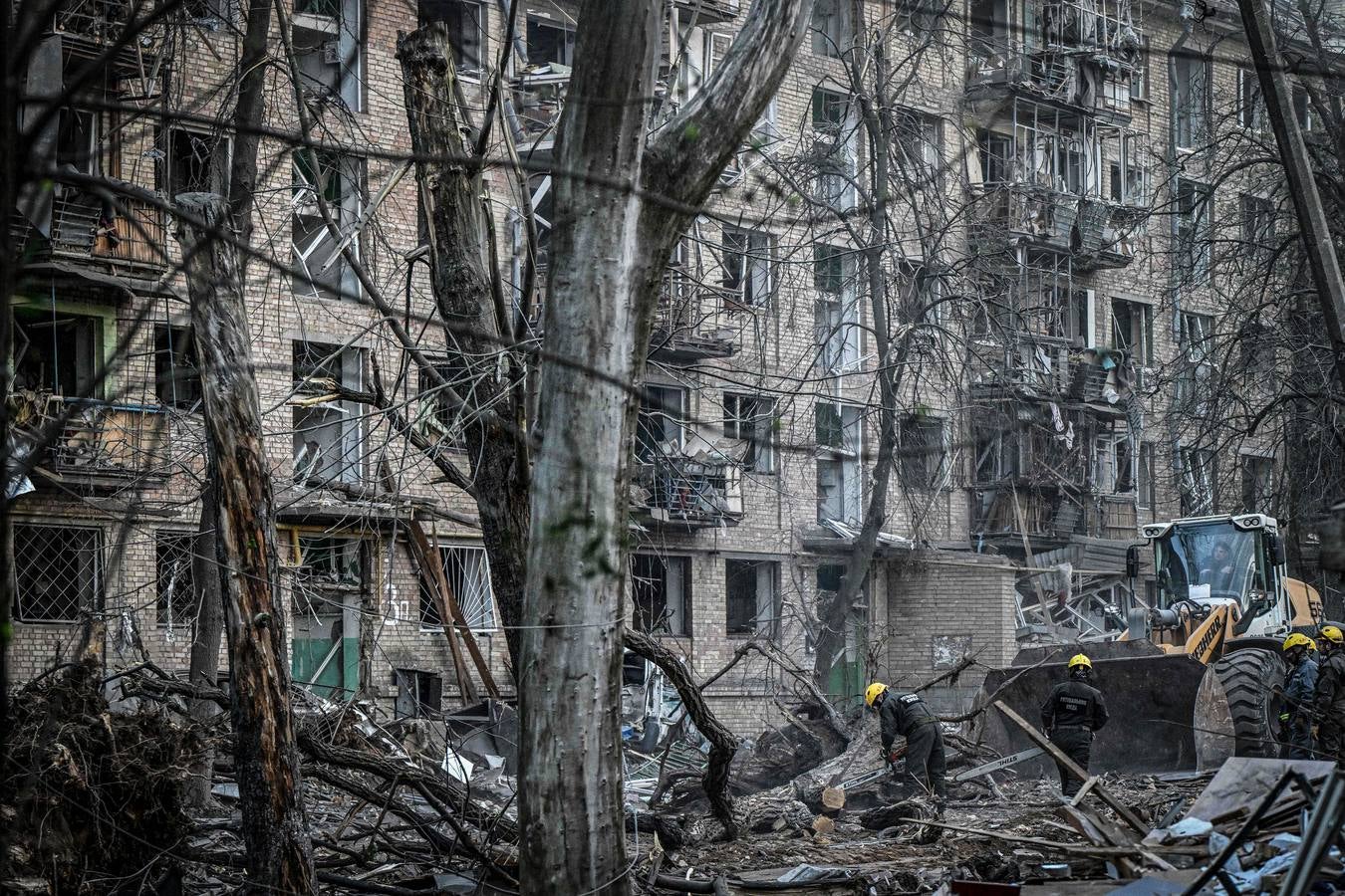 Las terribles imágenes del bombardeo ruso sobre Kiev