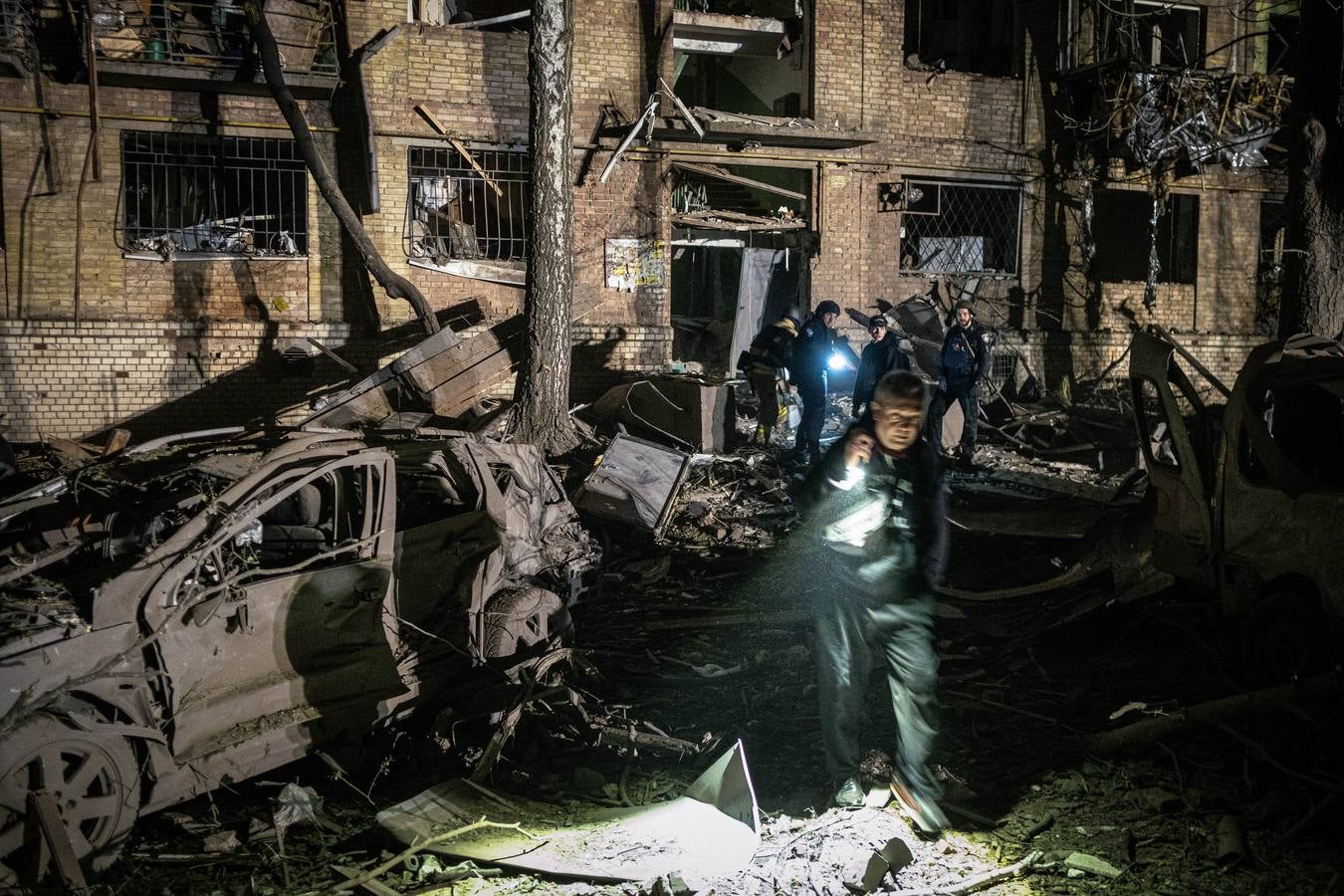 Las terribles imágenes del bombardeo ruso sobre Kiev