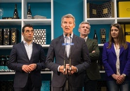 Alberto Núñez Feijóo interviene en un acto en Vigo.