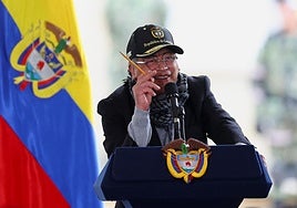 El presidente colombiano, Gustavo Petro, durante un discurso el pasado miércoles en Bogotá.