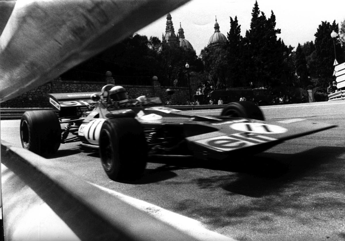 Stewart siempre brilló en Montjuic, ganando el Gran Premio de España de 1969 con Matra y, en la imagen, el de 1971 con Tyrrell
