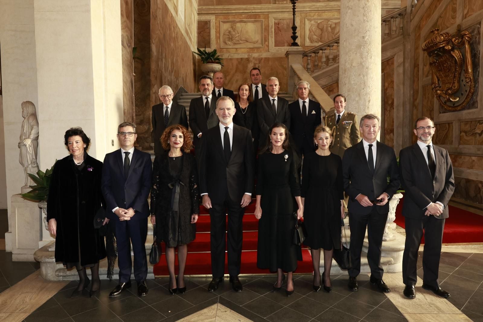 La delegación española con los Reyes Felipe VI y Letizia a la cabeza.