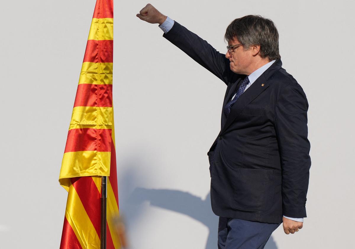 Carles Puigdemont, el pasado agosto durante el acto de Junts en Cataluña.