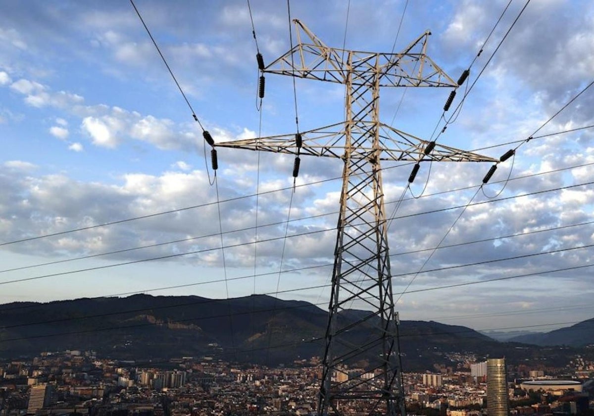 Una red de tendido eléctrico