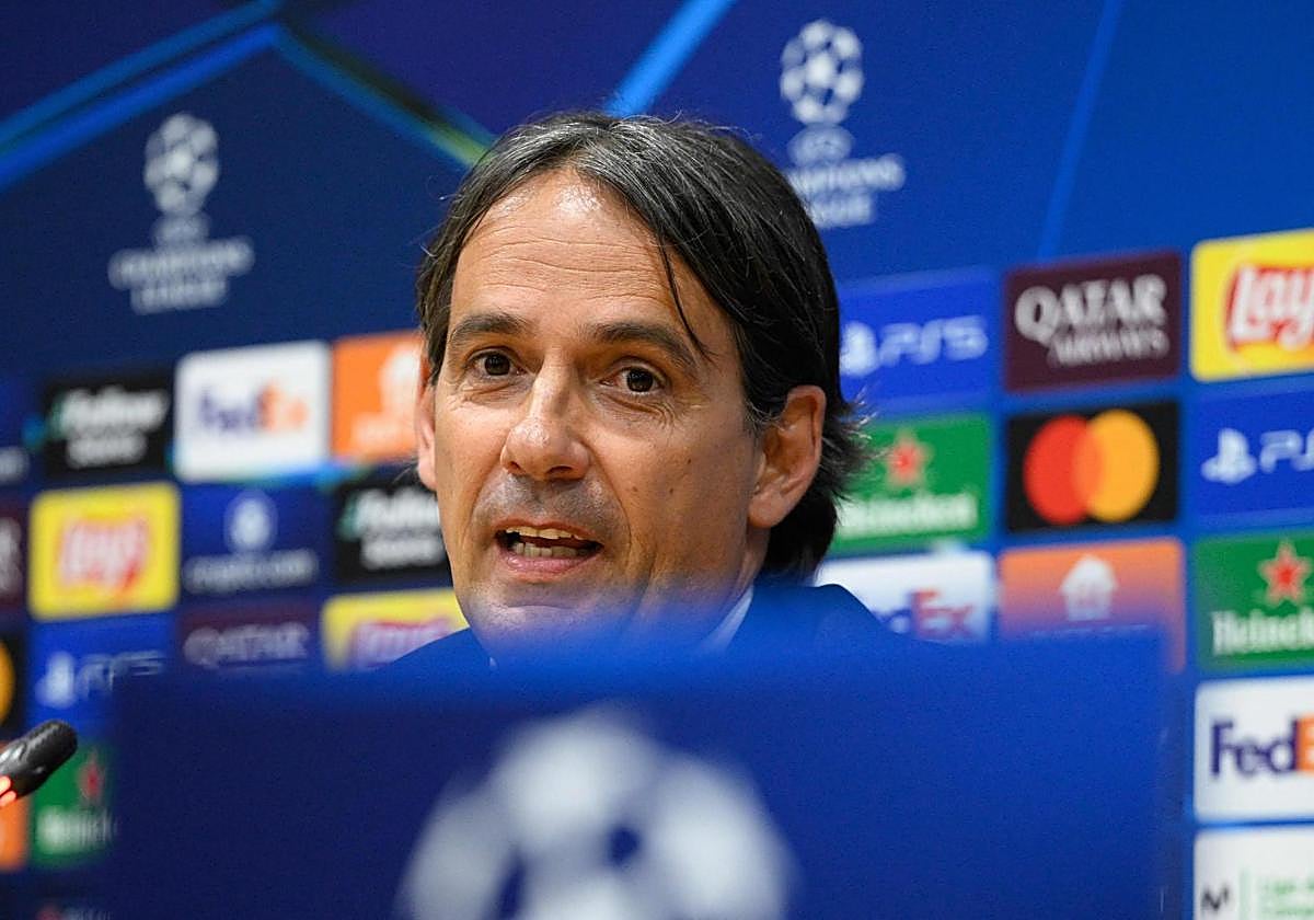Simone Inzaghi, en su rueda de prensa previa al Barça-Inter.