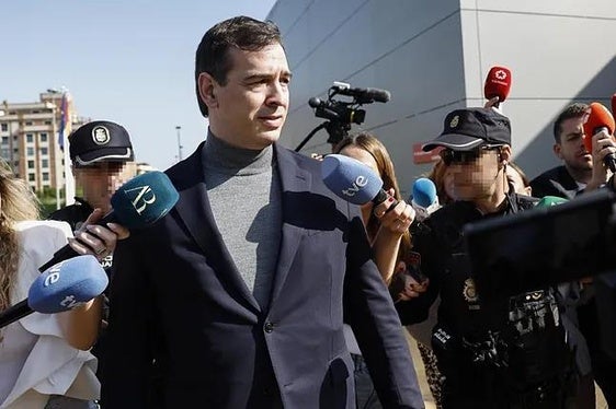 David Sánchez a su llegada a los juzgados.