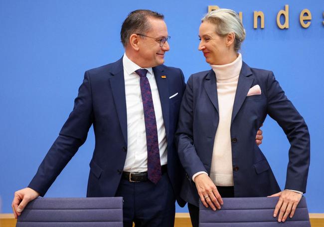Los dos líderes el partido, Tino Chrupalla y Alice Weidel.