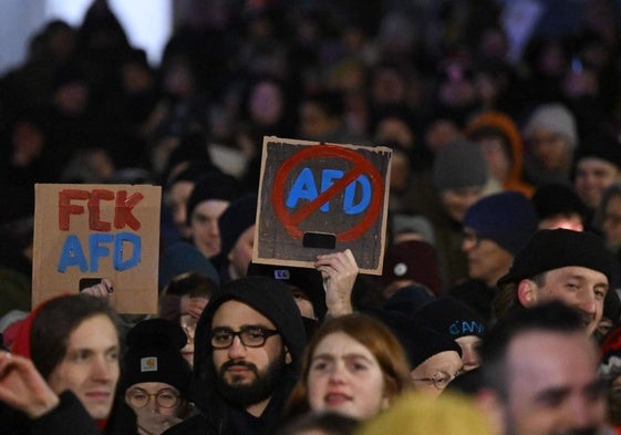 Una manifestación contra la ultra AfD en la ciudad alemana de Essen.
