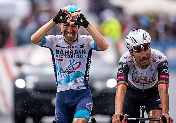 Lenny Martinez celebra su victoria ante Joao Almeida.